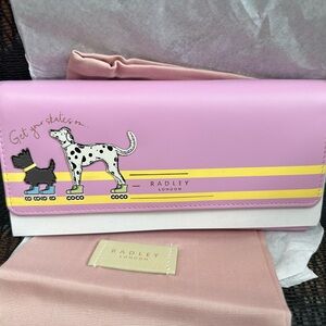 Radley London Pink Dog Get your Skates On Leather Print Wallet